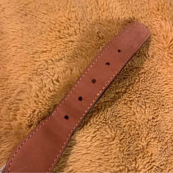 Zep Pro 38 Leather Canvas Nautical Flags Beige Belt Brass Buckle Embroidered 41” - Picture 7 of 8